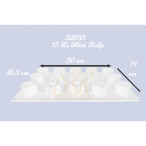 Cesil PCS - 15`li Mini Kalp Silikon Kalıp